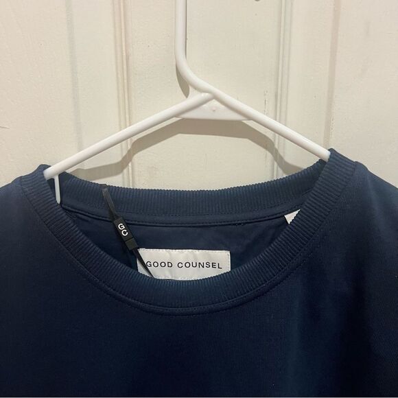 NWT Good Counsel men's king Crewneck sweatshirt with side zip size 2x navy - Picture 10 of 11